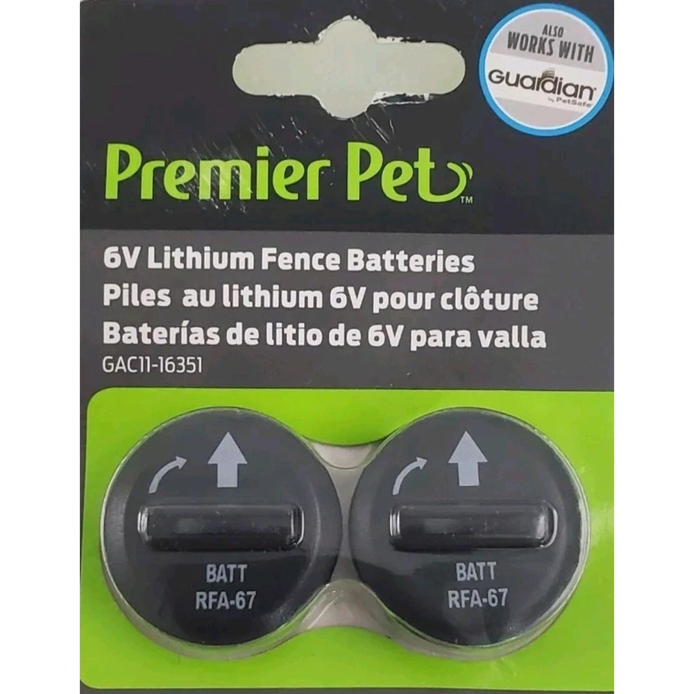 Premier Pet Guardian 6V Lithium Fence Batteries (GAC11-16351) Exp 01/2034 -NEW-